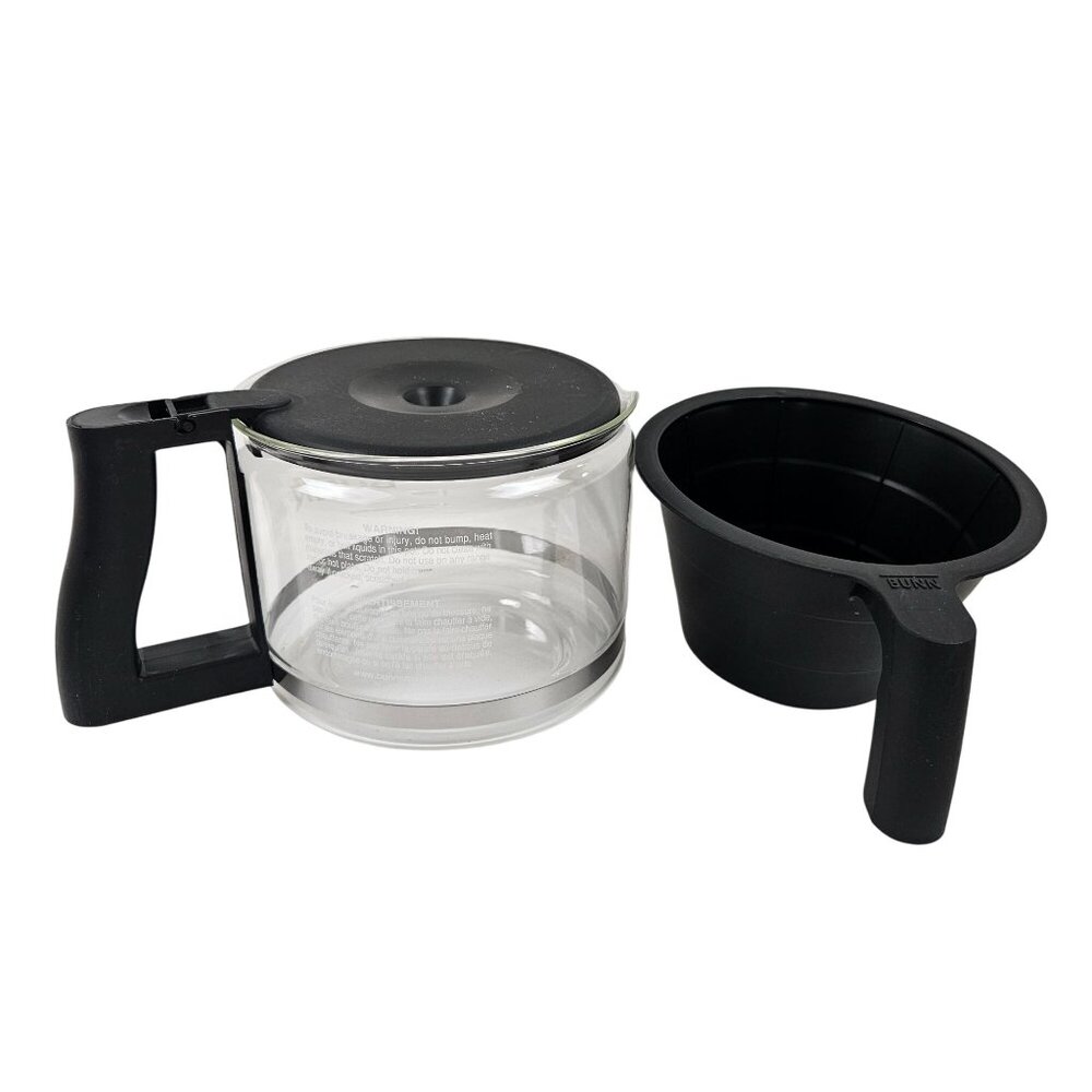 Bunn Coffee Pot Maker Replacement Carafe 10 Cup Black Handle And Filter Basket